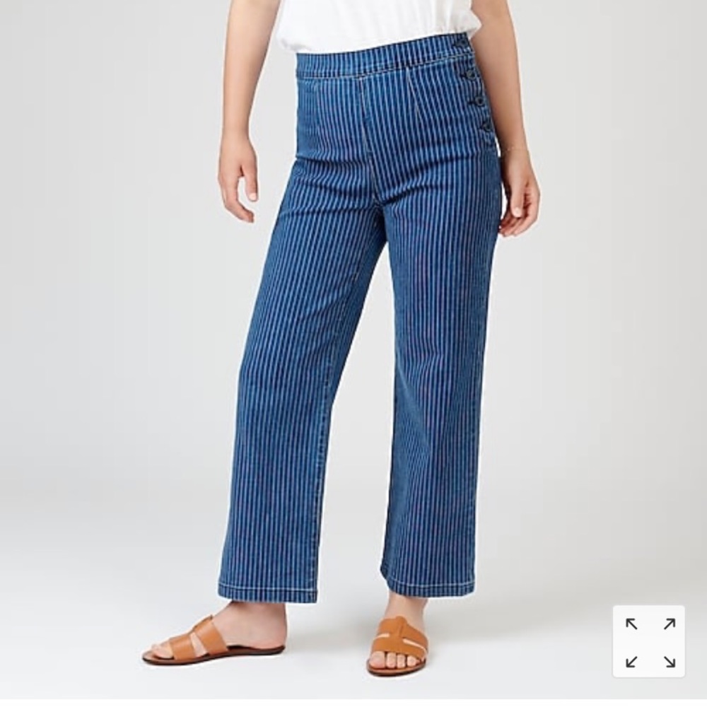 NWT Slim wide-leg sailor jean in stripe J CREW 27